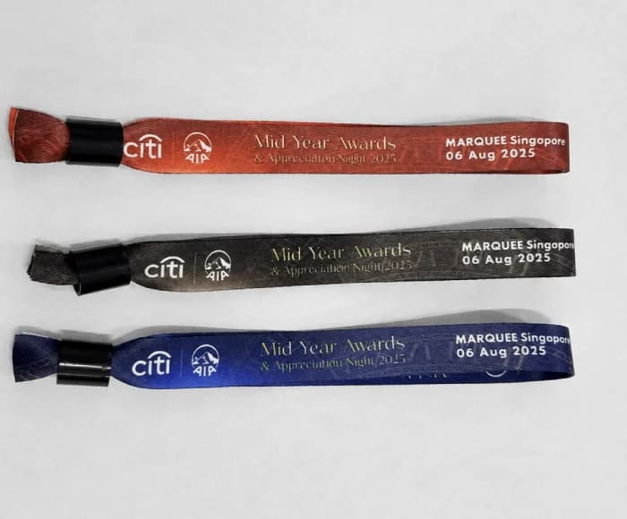 Custom printed fabric wristbands for an event