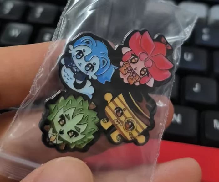 Custom enamel pins produced for a customer