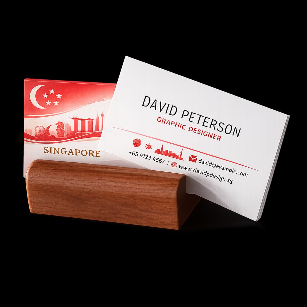 Custom printed wristbands displayed on a rotating stand